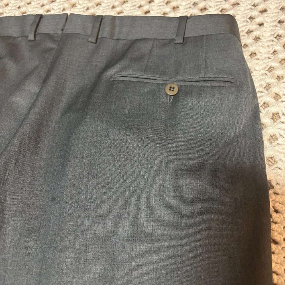 Ermenegildo Zegna Mens Wool Micronsphere‎ Gray Dress Pants Size 52R 36x30.5